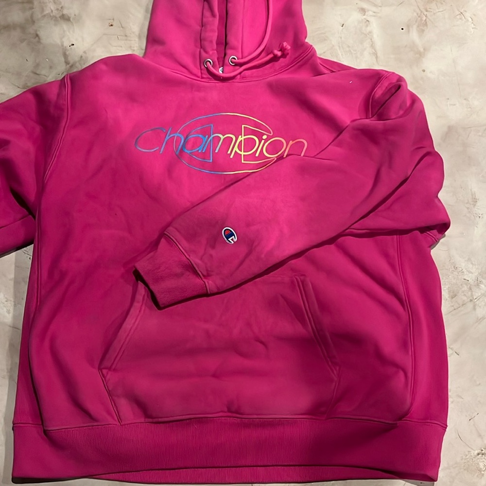 hot pink champion hoodie